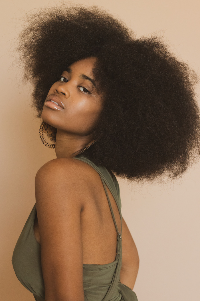 Stylish Woman with Natural Afro Hair